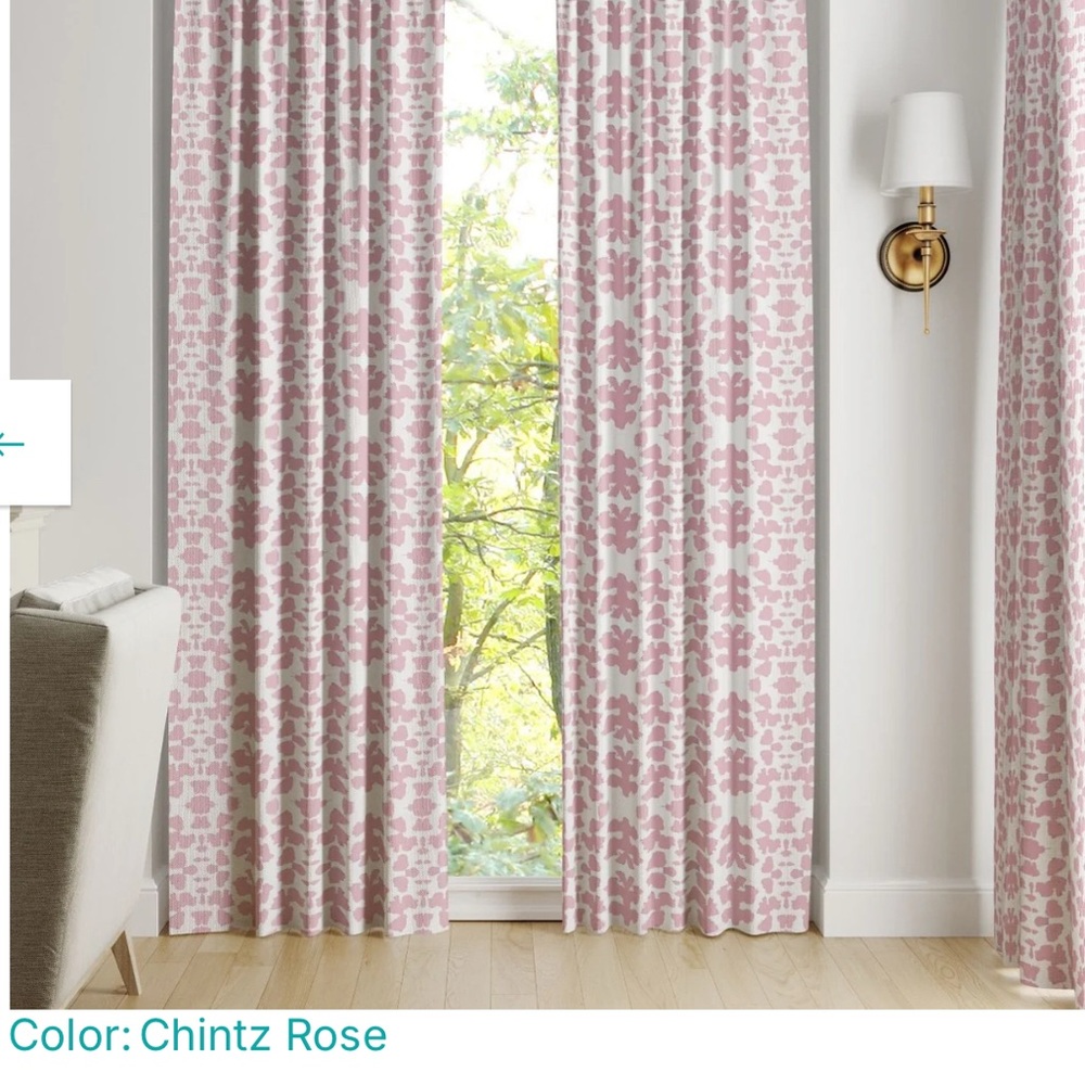 Elegant Chintz Rose Patterned Curtains